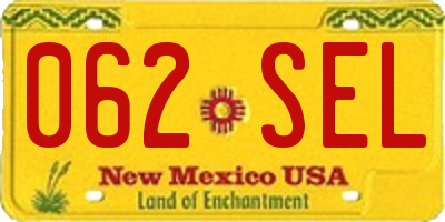 NM license plate 062SEL