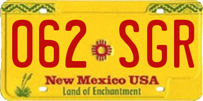 NM license plate 062SGR