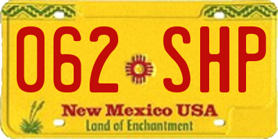 NM license plate 062SHP