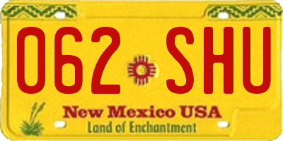 NM license plate 062SHU