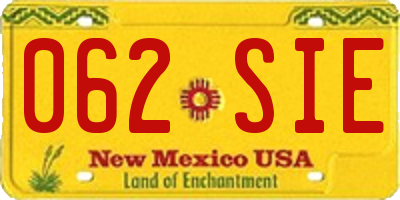 NM license plate 062SIE