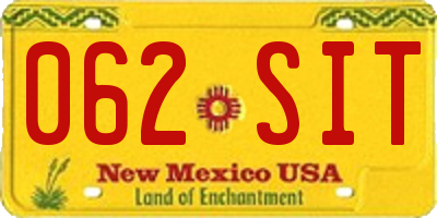 NM license plate 062SIT