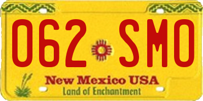 NM license plate 062SMO