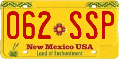 NM license plate 062SSP