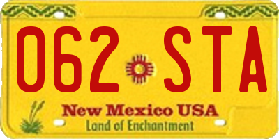NM license plate 062STA