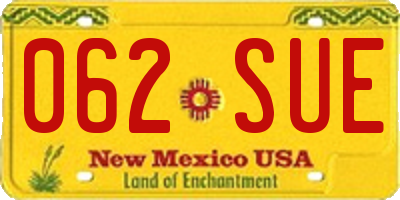 NM license plate 062SUE