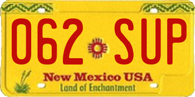 NM license plate 062SUP