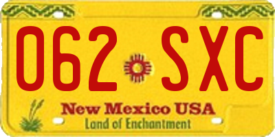NM license plate 062SXC