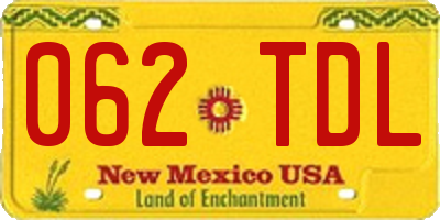 NM license plate 062TDL