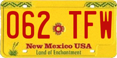 NM license plate 062TFW