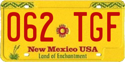 NM license plate 062TGF
