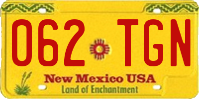 NM license plate 062TGN
