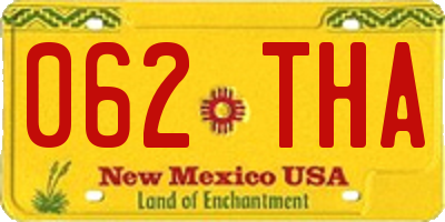 NM license plate 062THA