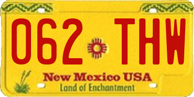 NM license plate 062THW
