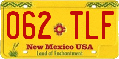 NM license plate 062TLF