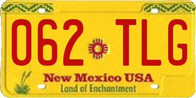 NM license plate 062TLG