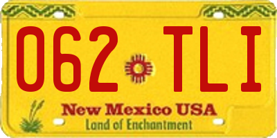 NM license plate 062TLI
