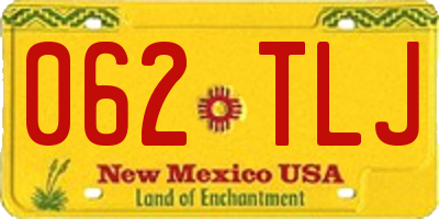 NM license plate 062TLJ