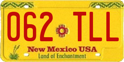 NM license plate 062TLL