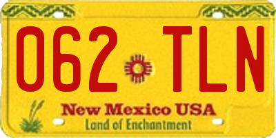 NM license plate 062TLN