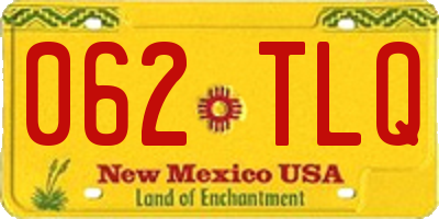 NM license plate 062TLQ