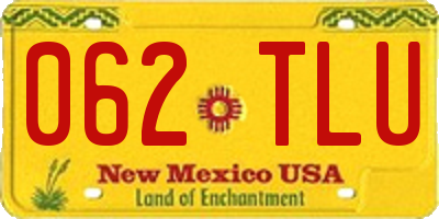 NM license plate 062TLU