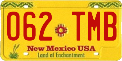NM license plate 062TMB