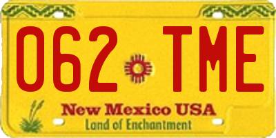 NM license plate 062TME
