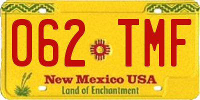 NM license plate 062TMF