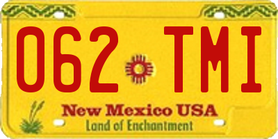 NM license plate 062TMI