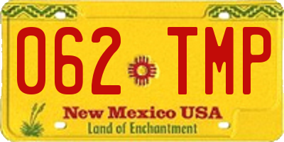 NM license plate 062TMP