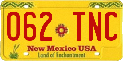 NM license plate 062TNC