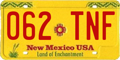 NM license plate 062TNF