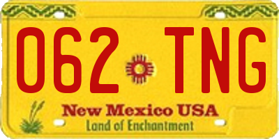 NM license plate 062TNG