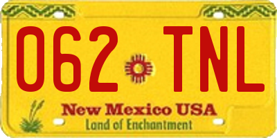 NM license plate 062TNL