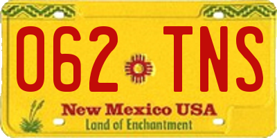NM license plate 062TNS