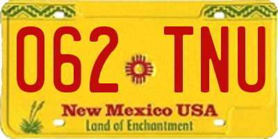 NM license plate 062TNU