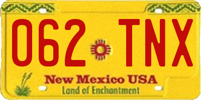 NM license plate 062TNX