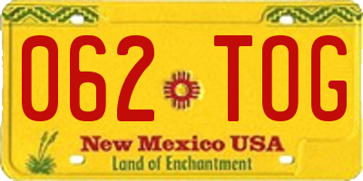 NM license plate 062TOG