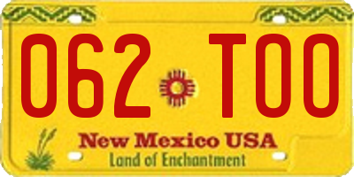 NM license plate 062TOO