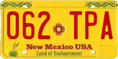 NM license plate 062TPA