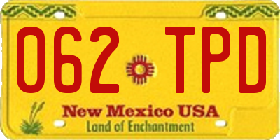 NM license plate 062TPD