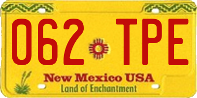 NM license plate 062TPE