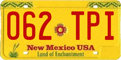 NM license plate 062TPI