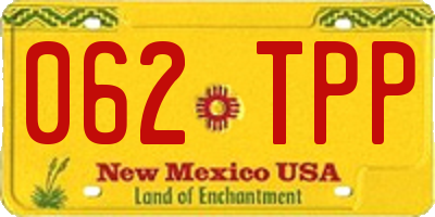 NM license plate 062TPP