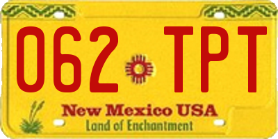 NM license plate 062TPT