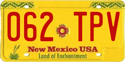 NM license plate 062TPV