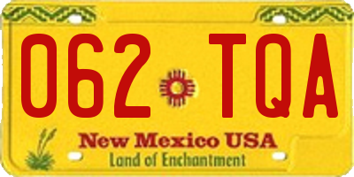 NM license plate 062TQA