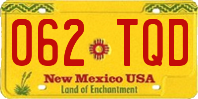 NM license plate 062TQD