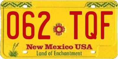 NM license plate 062TQF